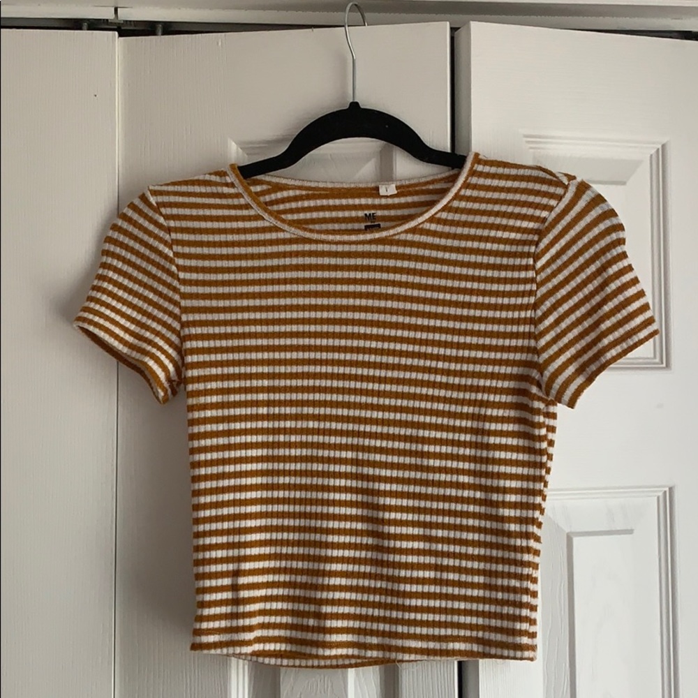 Yellow and white striped shirt